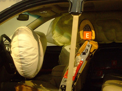 interior of a car showing the safety features of it