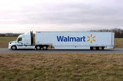 truck of Wallmart on road