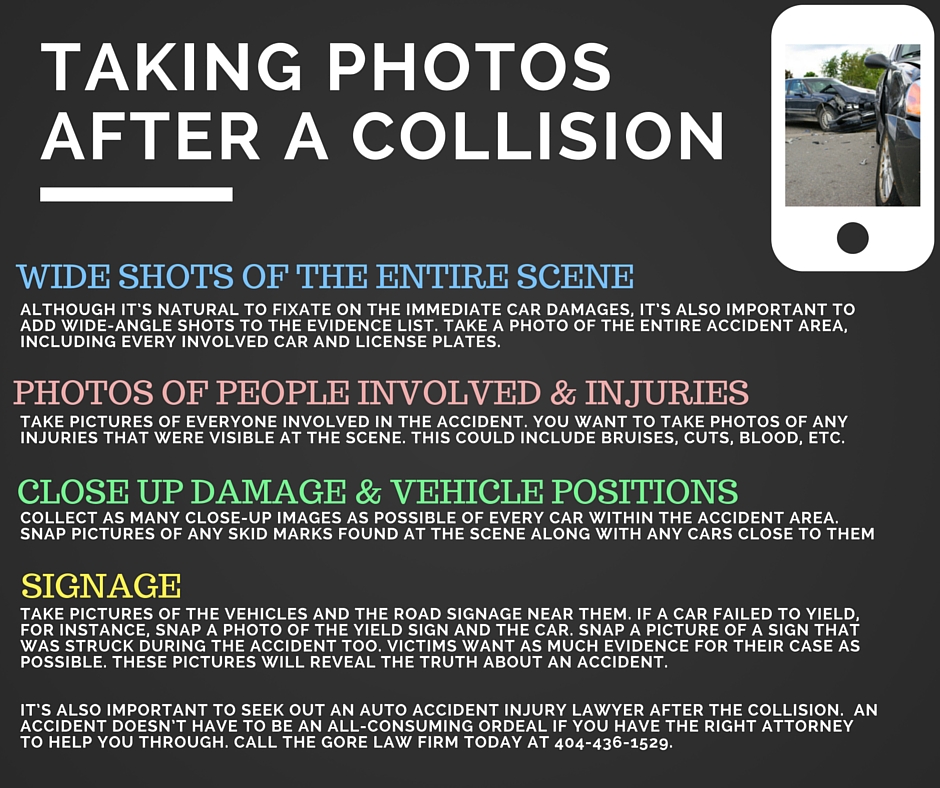 poster about taking photos after a collision