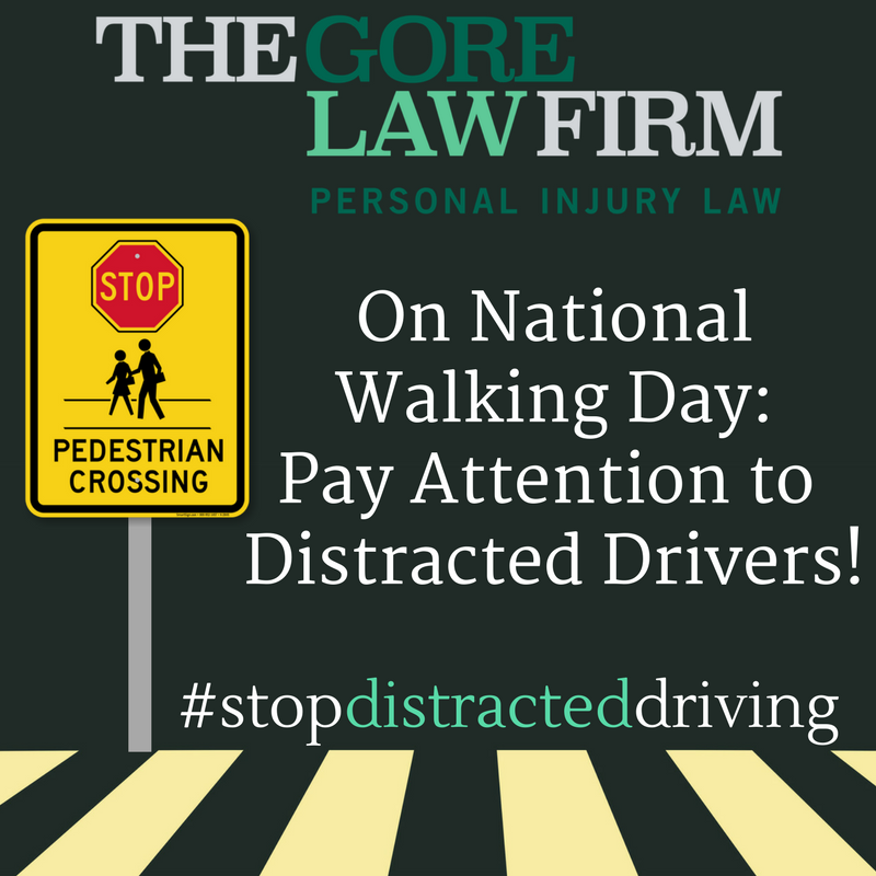 poster about national walking day and a pedestrian sign