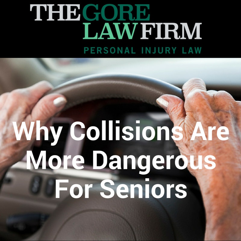 poster of a car steering wheel and a sign about collisions more dangerous for seniors