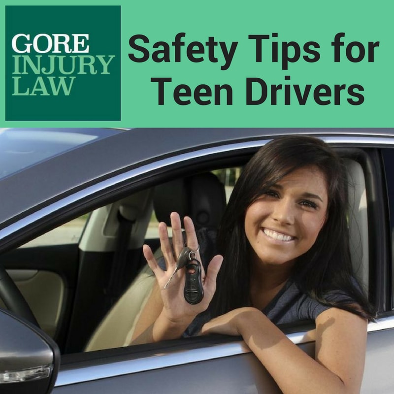 poster of a teen girl showing a car key smiling, and a asign that reads "Safety tips for teen drivers"