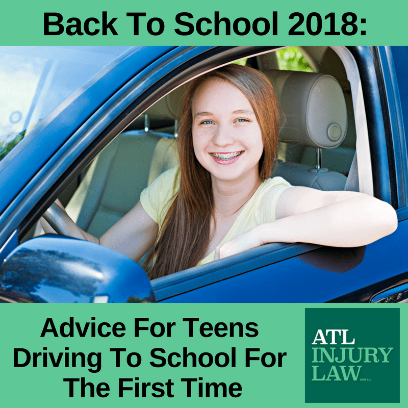 poster of a teenager driving a car a sign that says Back to school 2018