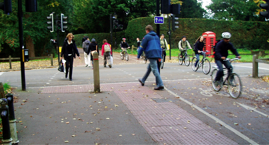 pedestrian and bikers